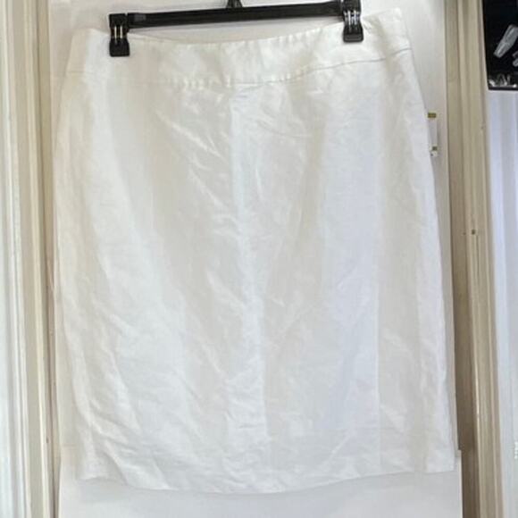 Kasper Womens 14 Lily White Linen Blend Knee Length Office/Sunday Wear Skirt - Picture 1 of 8